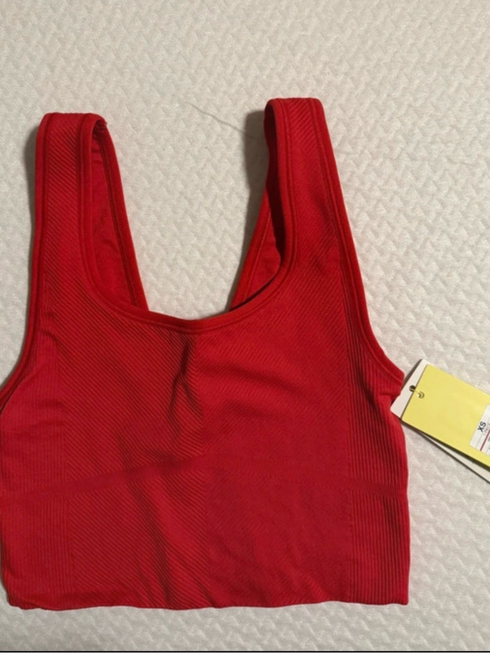all in motion Red Ribbed Scoop Sports Bra Top